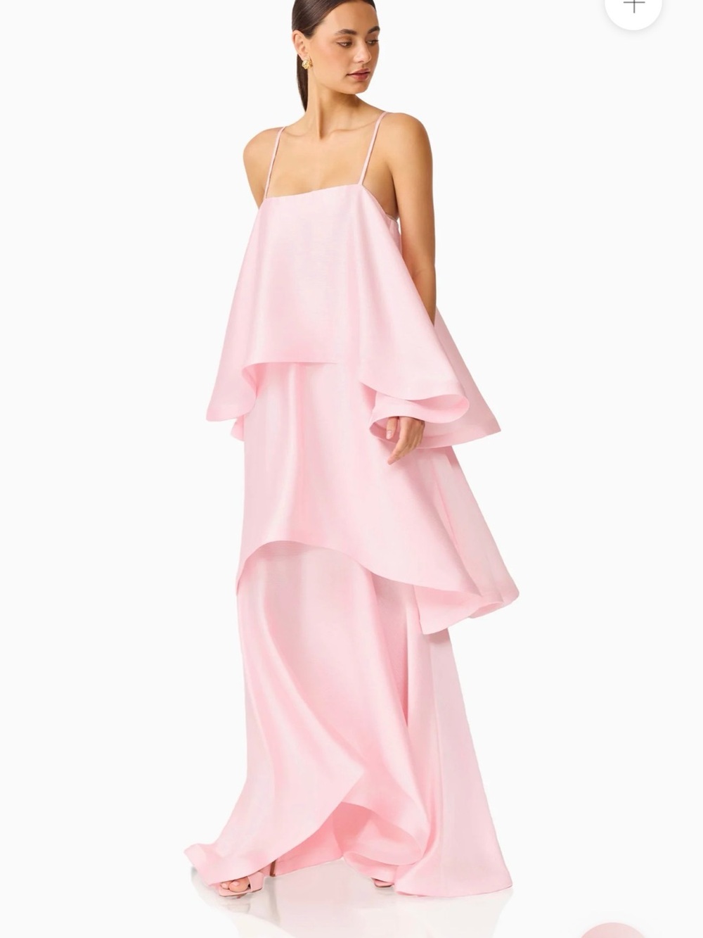 Elliatt Tilly Tiered Maxi Dress in Blush Pink size Medium
